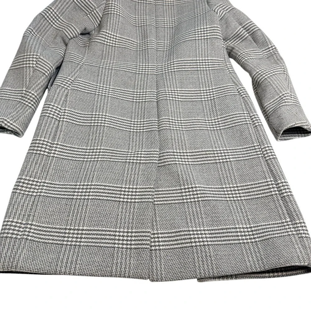 The A&F Dad Coat Plaid Wool Blend Overcoat Women's Size XXSP‎ Gray Classic